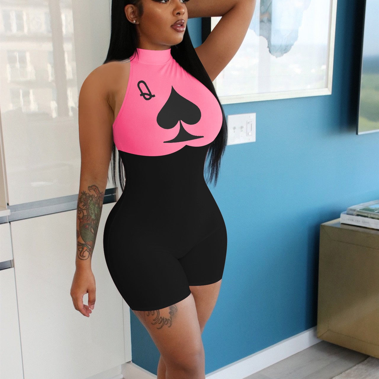 hirigin Printed Sexy Jumpsuits for Women Sleeveless Bodycon Rompers Club Wear Summer Woman One Piece Outfit 2020 New