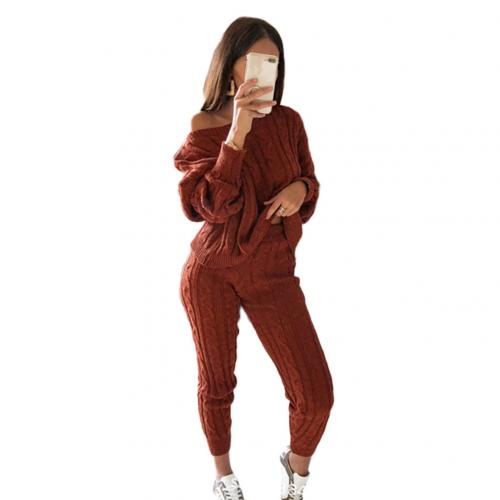 Ladies Knitted Sweaters Pants 2 Pieces Sets Women Fashion Autumn Winter Two Piece Set Knit Outfit Suits Streetwear Tracksuit