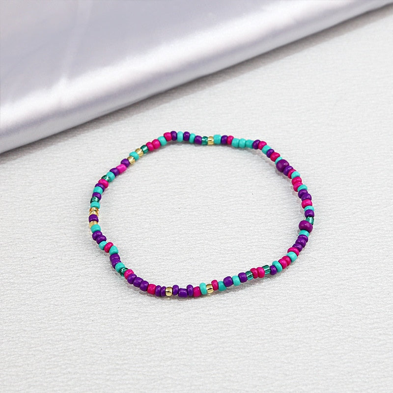 Color Rice Beads Ankle Bracelet Bohemian Mixed Irregular Beads anklets for Women Leg Bracelet Beach seaside Foot Fashion Jewelry
