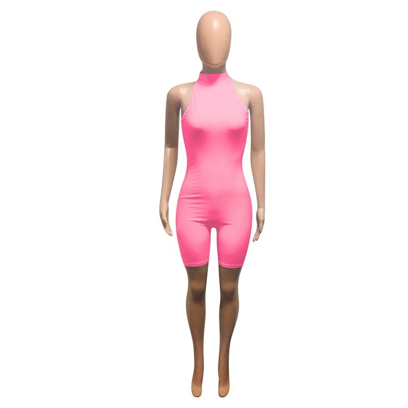 HAOYUAN Sexy Rompers Womens Jumpsuit Biker Shorts 2020 Summer Clothes Ladies One Piece Body Overalls Sleeveless Bodycon Playsuit