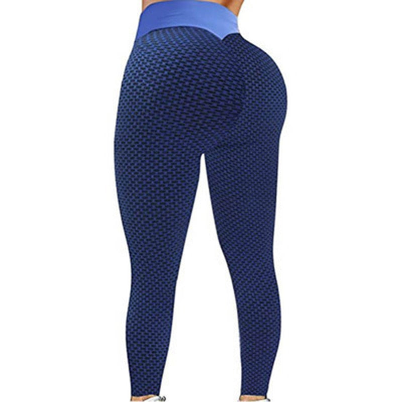 Grid Tights Yoga Pants Women Seamless High Waist Leggings Breathable Gym Fitness Push Up Clothing Woman Pant