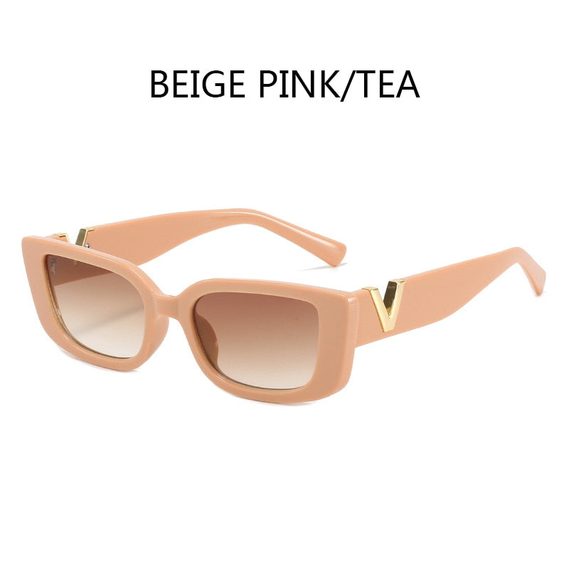 Retro Rectangle Sunglasses Women Brand Designer Cat Eye Small Frame Sun Glasses Ladies Classic Black Square Sunglass Woman UV400