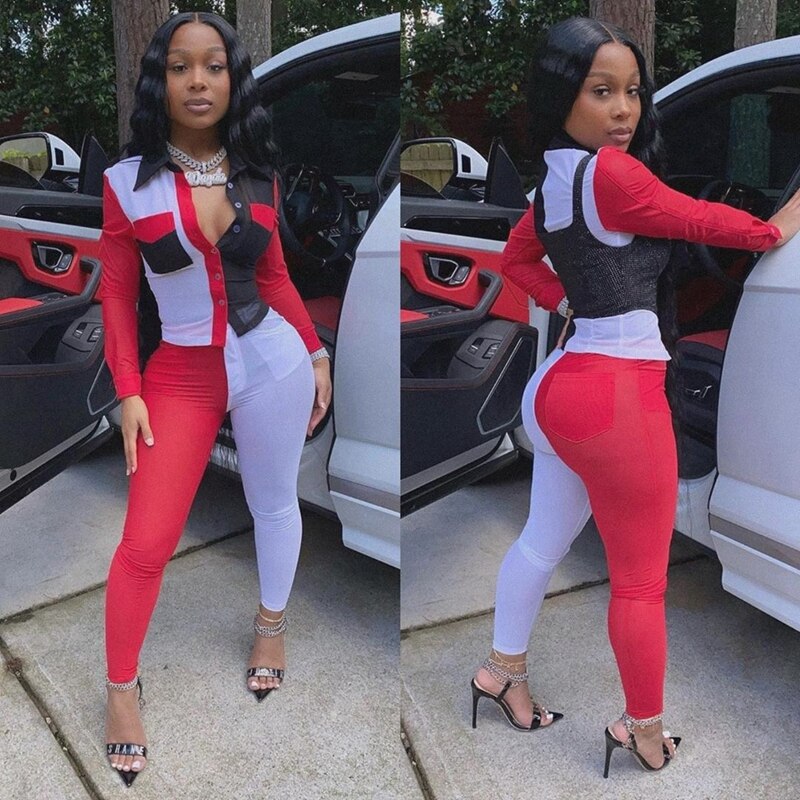 Fashion 2 Piece Sets Womens Outfits Pants and Top Set Sweat Suits Sexy Club Birthday Two Piece Outfits for Women Set Clothing