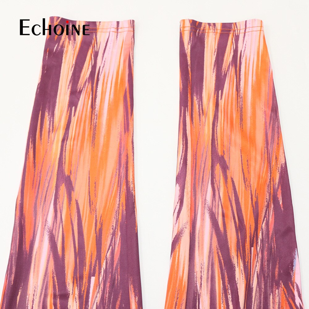 Echoine 2022 Spring/Summer Women's Hollow Sexy Sleeveless Strappy Irregular Top and Printed Trousers Slim Casual Two-piece Set