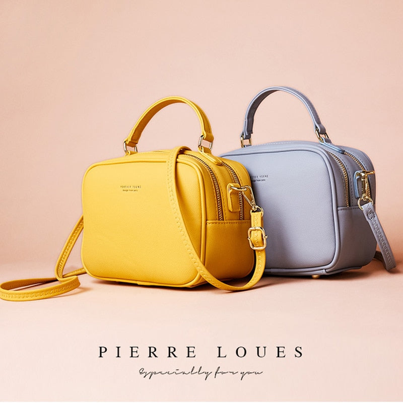YIZHONG Leather Handbags Women Bags Luxury Designer Large Capacity High Quality Shoulder Bag Simple Fresh Crossbody Bag Carteras