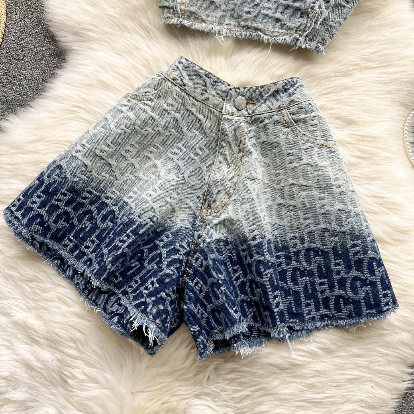 Summer Two Piece Set Women's Denim Suits With Shorts Spagetti Strap Crop Top And High Waist A-Line Short Sexy Outfits For Woman