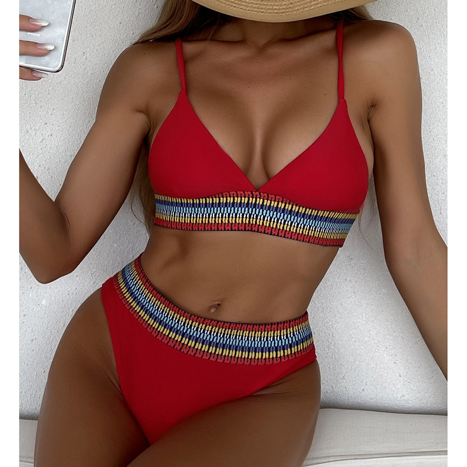 Sexy Bikini 2021 Swimwear Women Swimsuit Brazilian High Waist Bikinis Set 2 Piece Women Bathing Suit Swim for Summer Beach Wear