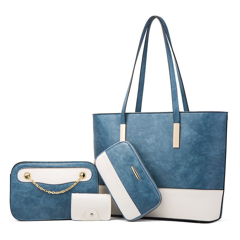 Fashion Pu Leather Women Handbags High Quality Ladies 4 Pieces Set Shoulder Messenger Bags Designer Female Tote Crossbody Bag