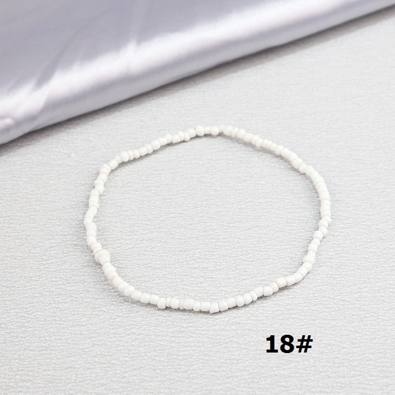 Color Rice Beads Ankle Bracelet Bohemian Mixed Irregular Beads anklets for Women Leg Bracelet Beach seaside Foot Fashion Jewelry