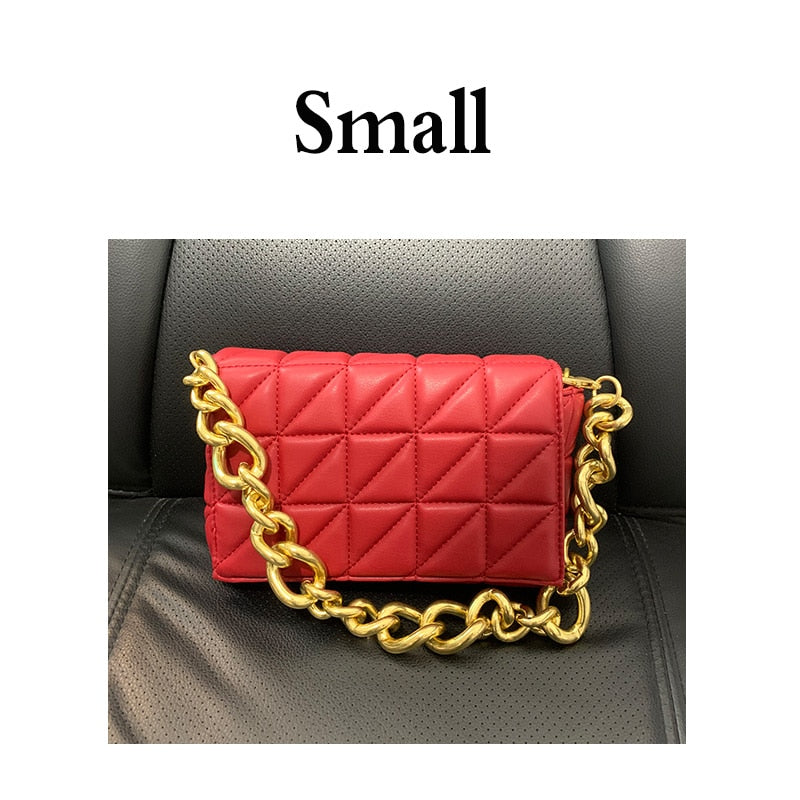 Branded Women's Shoulder Bags 2020 Thick Chain Quilted Shoulder Purses And Handbag Women Clutch Bags Ladies Hand Bag