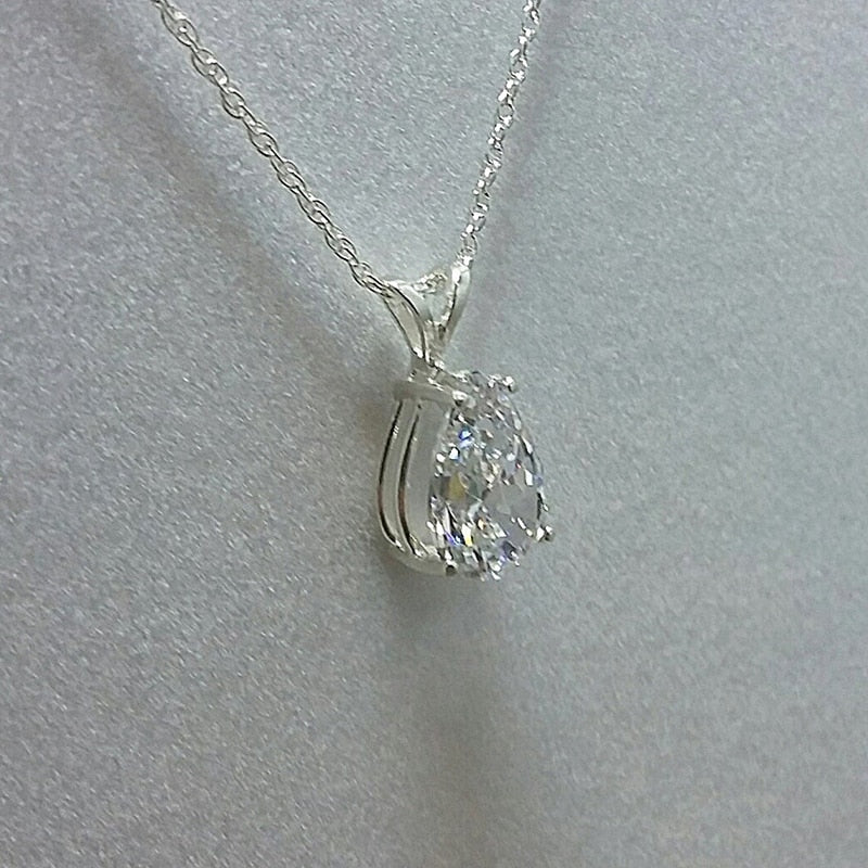 Huitan Water Drop Cubic Zirconia Crystal Women's Necklace Simple and Elegant Female Accessories Gift Wedding Jewelry 2021 Trendy
