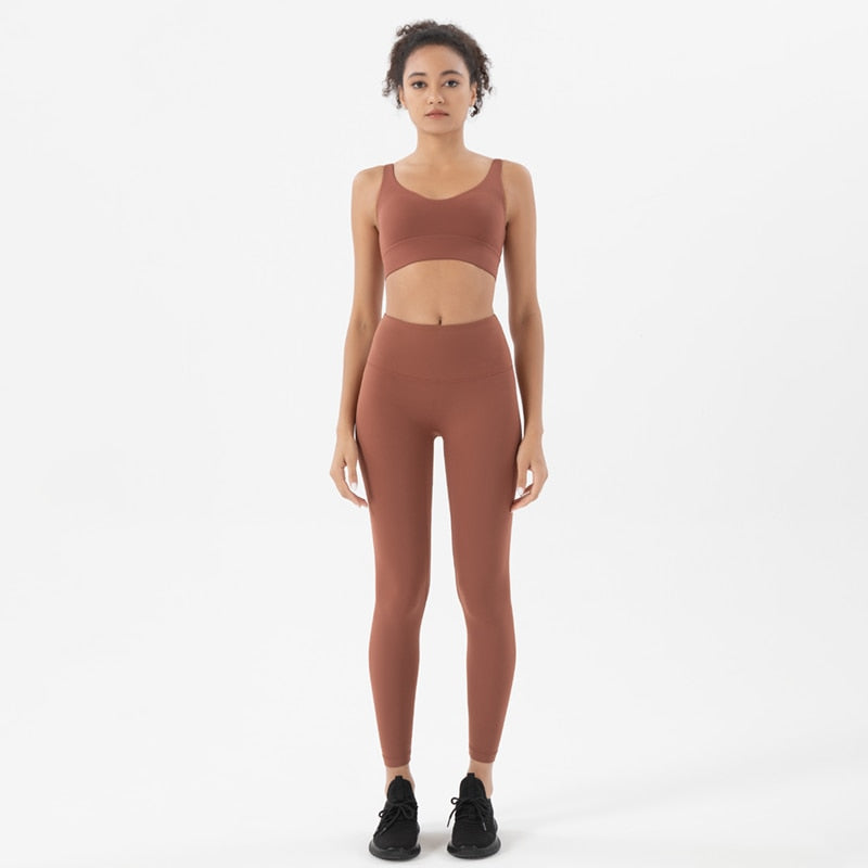 SOISOU 2022 New 2 Piece/set Tracksuits Women's Yoga Set Sports Suit Women Lounge Wear Crop Tops Sexy Women Leggings 14 colors