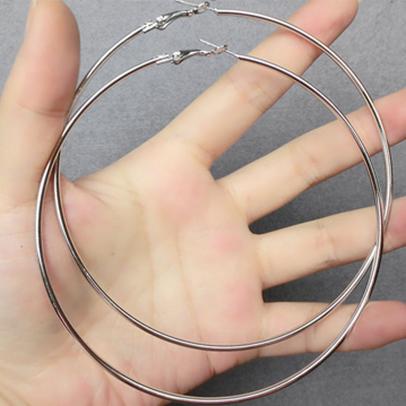 BLIJERY Exaggerated 12CM Oversized Hoop Earrings Basketball Brincos Smooth Big Circle Earrings for Women Punk Jewelry Oorbellen
