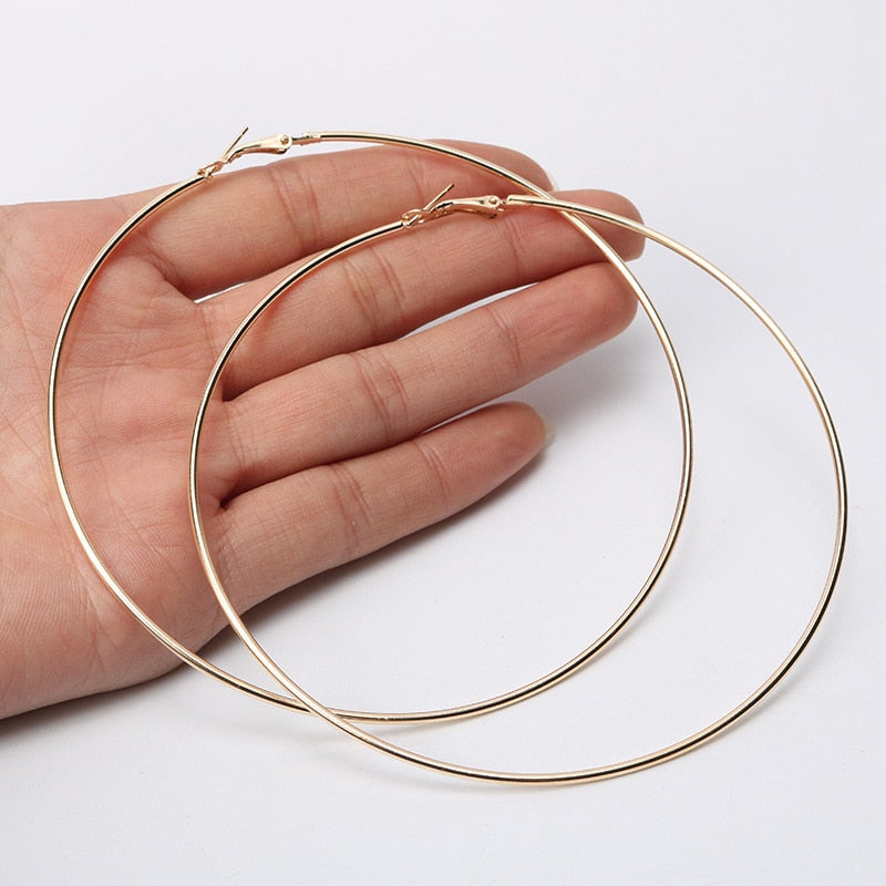BLIJERY Exaggerated 12CM Oversized Hoop Earrings Basketball Brincos Smooth Big Circle Earrings for Women Punk Jewelry Oorbellen