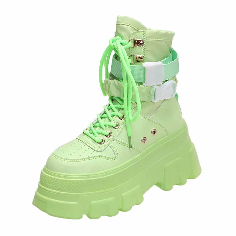 2022 Women's Height-increasing Thick-soled Boots Wedge Heel Lace-up Decorative Women's Shoes Fashion Winter Women's Boots