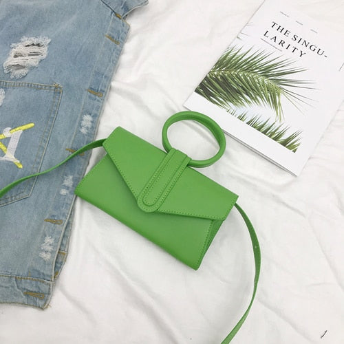 Diagonal Bag Hand Bag Women's 2021 Fashion Simple Designer Handbag Woman Luxury Pu Leather Solid Color Clutch Ladies