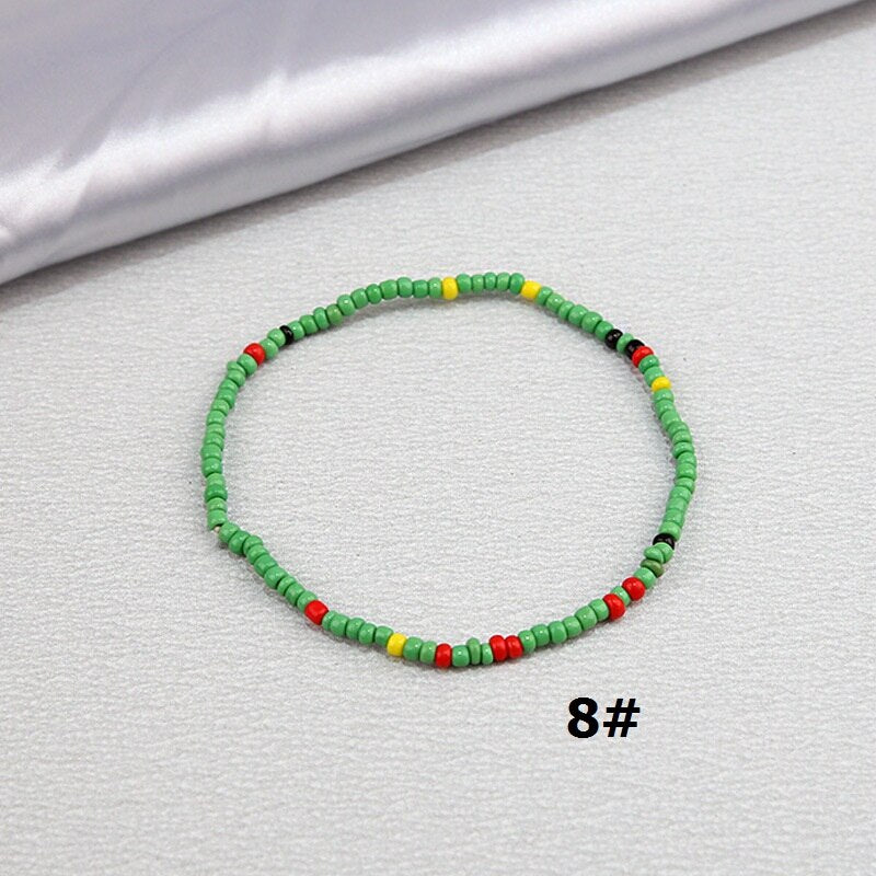 Color Rice Beads Ankle Bracelet Bohemian Mixed Irregular Beads anklets for Women Leg Bracelet Beach seaside Foot Fashion Jewelry