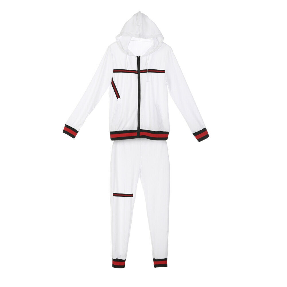 2021 Autumn Women's Sportswear 2pcs Women's Hooded Long Sleeve Zip Crop Tops Long Pants Trousers Loose Casual Clothes Set