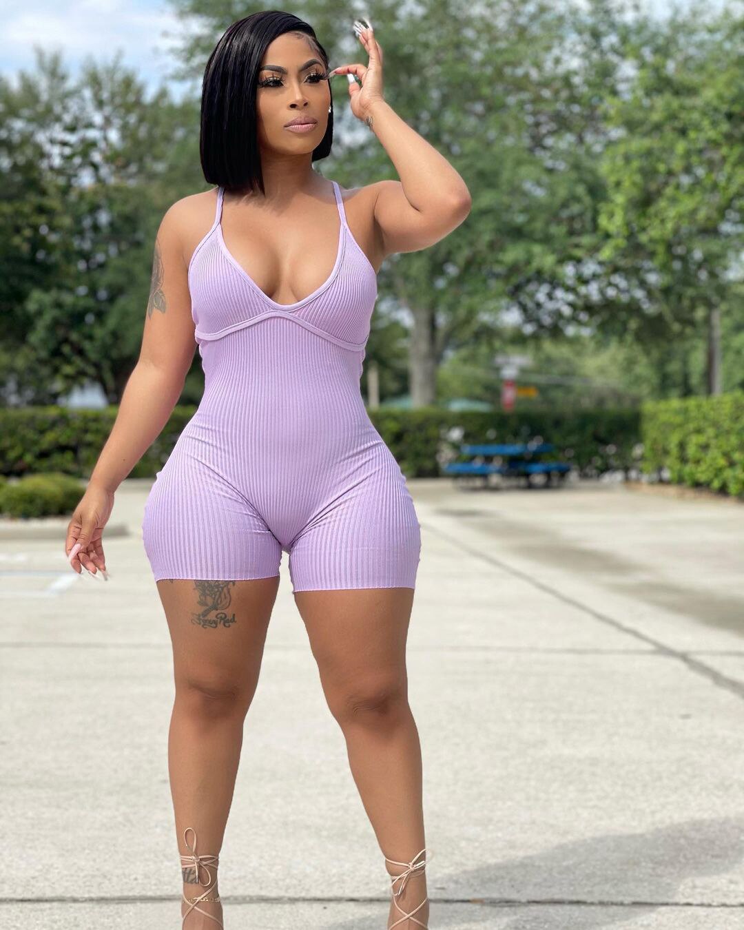 Women Solid Color Jumpsuit 2021 Summer Suspenders V-Neck Catsuit Sexy Outdoor Club Clothing