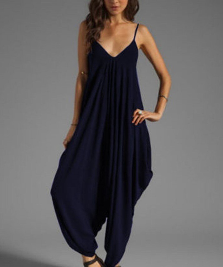 Harem Romper One-piece Jumpsuits Overalls Womens One-piece Playsuits Spaghetti Strap Sexy Deep V-Neck 8 Sizes