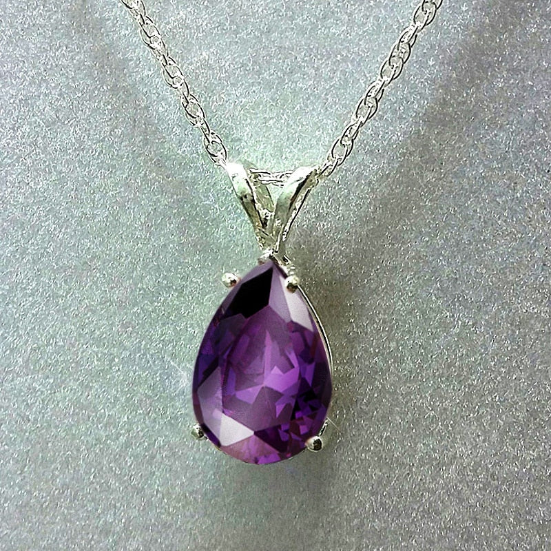 Huitan Water Drop Cubic Zirconia Crystal Women's Necklace Simple and Elegant Female Accessories Gift Wedding Jewelry 2021 Trendy