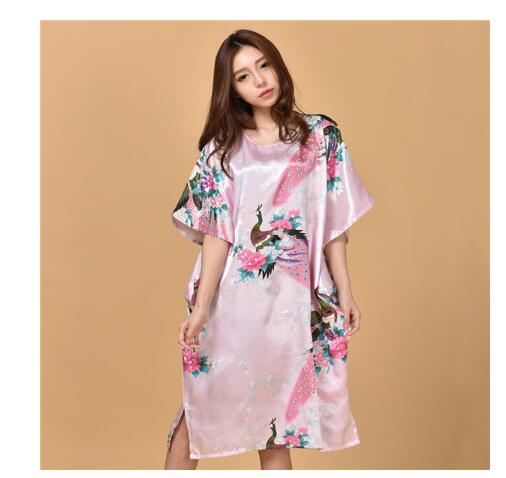 Plus Size Black Women's Summer Lounge Robe Lady New Sexy Home Dress Rayon Nightgown Large Loose Sleepwear Bathrobe Gown S002-B