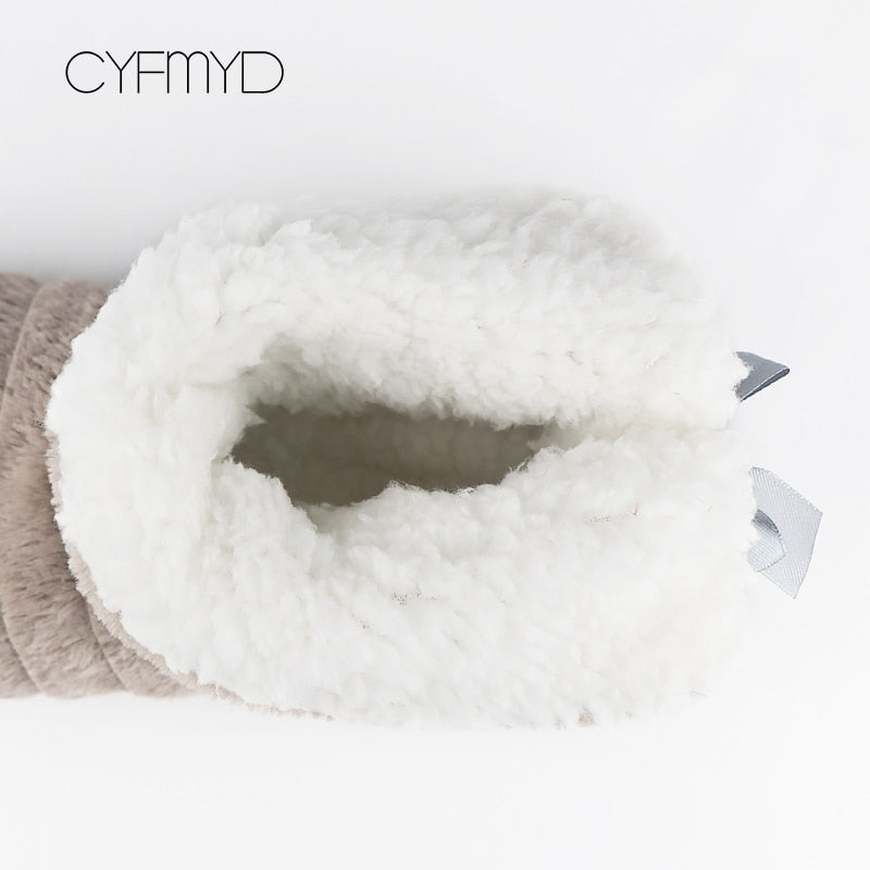Women's shoes Fur slippers for home 2021 Butterfly-knot Furry house shoes Bedroom slippers girls warm soft indoor Boots Slippers