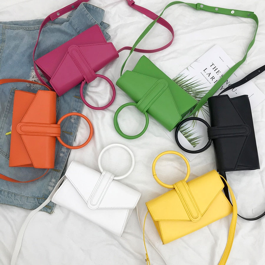 Diagonal Bag Hand Bag Women's 2021 Fashion Simple Designer Handbag Woman Luxury Pu Leather Solid Color Clutch Ladies