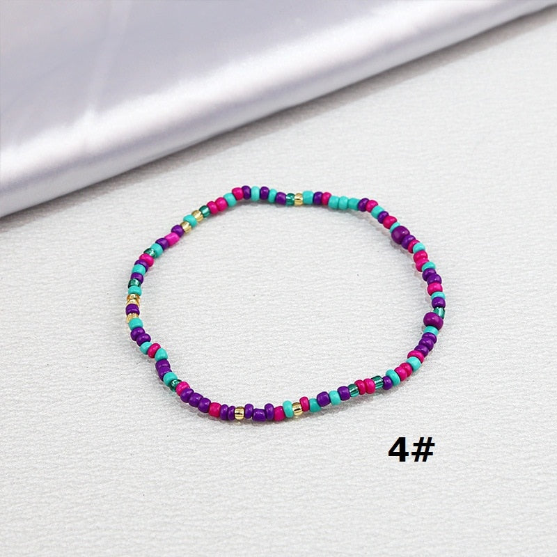 Color Rice Beads Ankle Bracelet Bohemian Mixed Irregular Beads anklets for Women Leg Bracelet Beach seaside Foot Fashion Jewelry