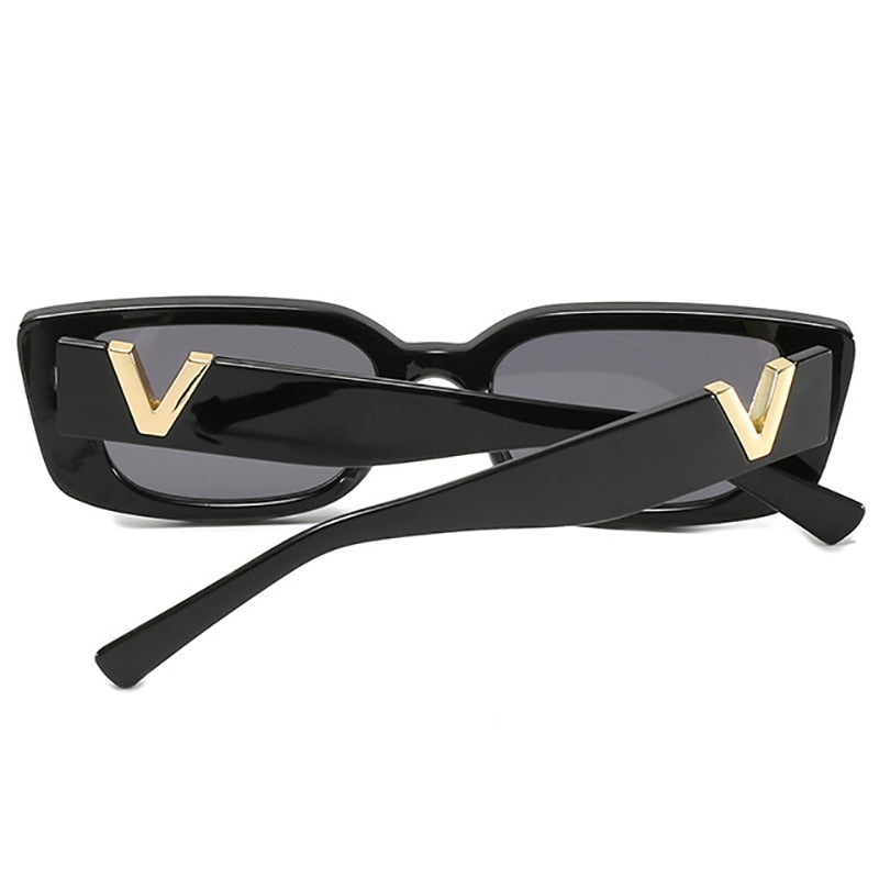 Retro Rectangle Sunglasses Women Brand Designer Cat Eye Small Frame Sun Glasses Ladies Classic Black Square Sunglass Woman UV400
