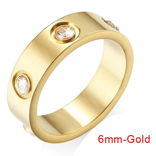2021 Hot Stainless Steel Crystal Rings for Women Fashion Titanium Bague Femme Wedding Engagement Ring Lover Luxury Brand Jewelry
