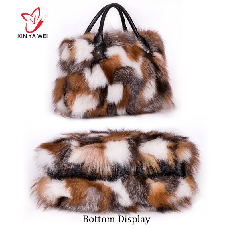 Big bag made of fox fur, new Women Luxury bag made of genuine Fox fur, large size, crossbody bag, Gift diagonal package