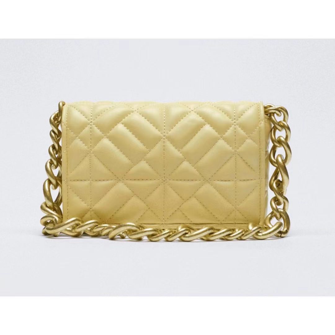 Women Diamond Lattice PU Messenger Bags Metal Chains Crossbody Hand Bag Causal Tote Flap Bag for zara woman Shoulder Bag
