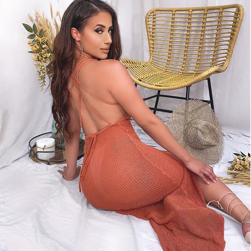 Beach Fishing Net Transparent Solid Dress Sarong Wrap Sexy Bikini Cover-ups Long Tunic Casual Elegant Women Wear Swim Suit Cover
