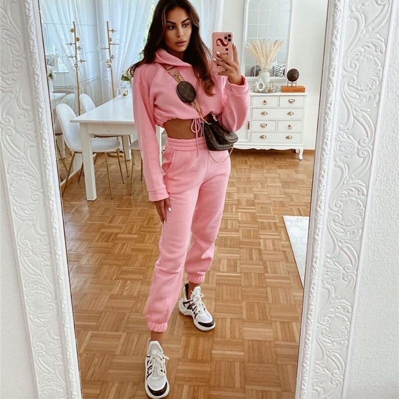 Womens 2 Piece Sets Sportswear New Zipper Tracksuit Women Two Set Casual Sport Suit Lounge Wear