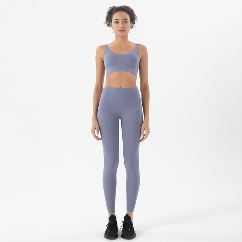 SOISOU 2022 New 2 Piece/set Tracksuits Women's Yoga Set Sports Suit Women Lounge Wear Crop Tops Sexy Women Leggings 14 colors