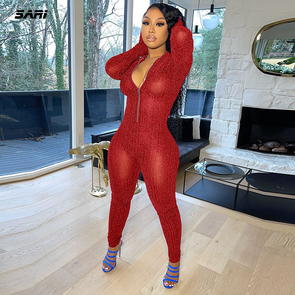 Glitter Silk Striped Fitness Rompers Womens Jumpsuits Workout Sporty Active Wear Fashion Long Sleeve Zipper Bodycon Jumpsuits
