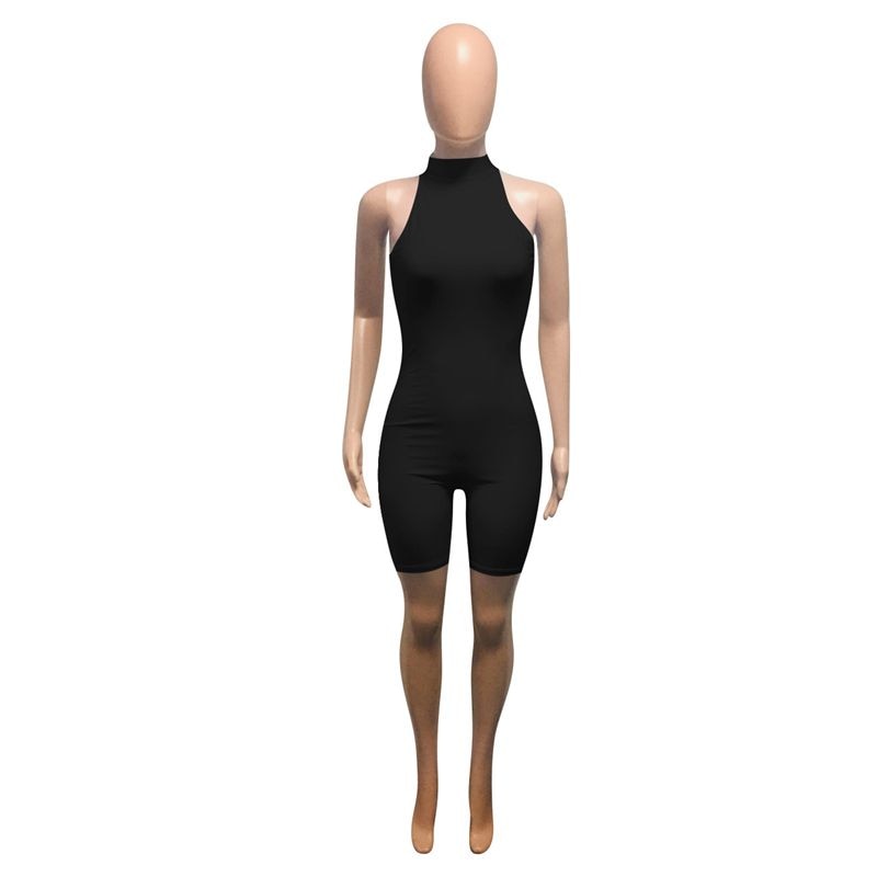 HAOYUAN Sexy Rompers Womens Jumpsuit Biker Shorts 2020 Summer Clothes Ladies One Piece Body Overalls Sleeveless Bodycon Playsuit
