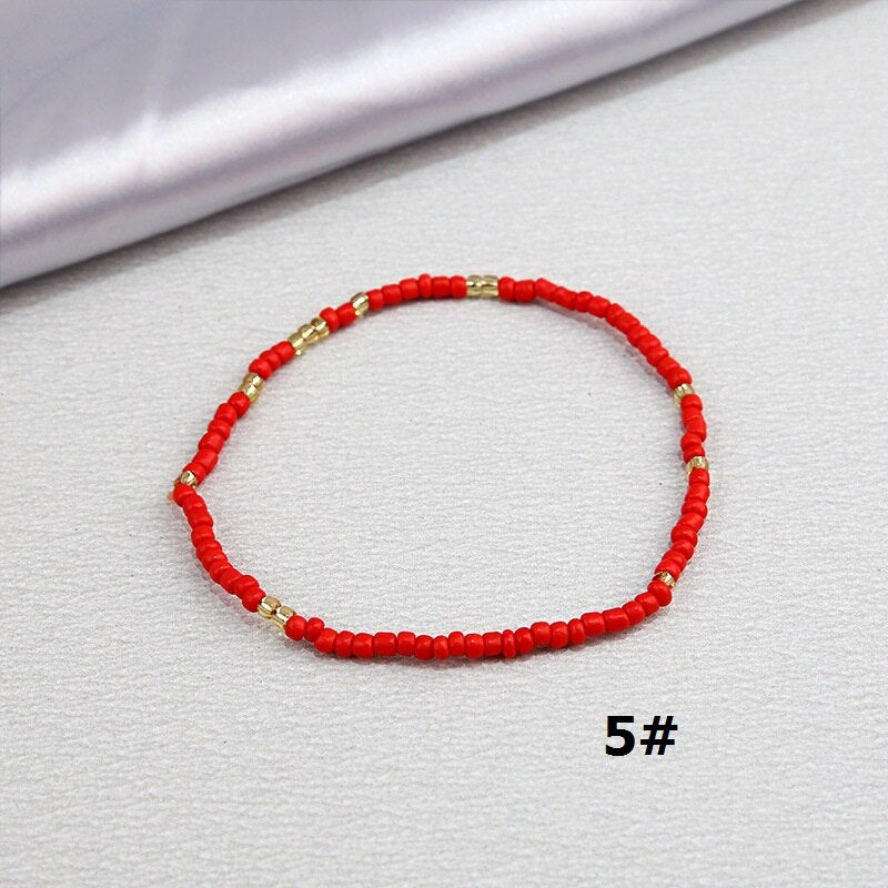 Color Rice Beads Ankle Bracelet Bohemian Mixed Irregular Beads anklets for Women Leg Bracelet Beach seaside Foot Fashion Jewelry