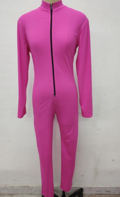 2020 New Style Women Solid Color One Piece Jumpsuit Ladies Zipper Front Long Sleeve Fitness Rompers Playsuits
