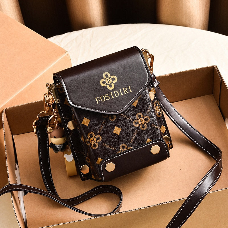 Fashion Women Pattern Shoulder Bag Hardware Chain Strap Color Block Messenger Handbag Composite Cross Body Bag