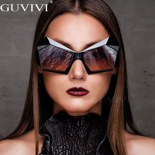 Unqiue Irregular Personality Oversized Sunglasses For Women New Luxury Brand Candy Color Square Green Orange Party Sun Glasses