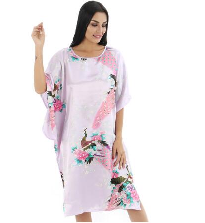 Plus Size Black Women's Summer Lounge Robe Lady New Sexy Home Dress Rayon Nightgown Large Loose Sleepwear Bathrobe Gown S002-B