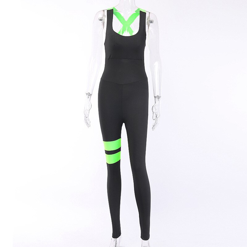 High Quality Bandage Active Women Jumpsuit Workout Clothes Sports Pants Sexy Backless Tracksuit Mujer Fitness Running Overalls