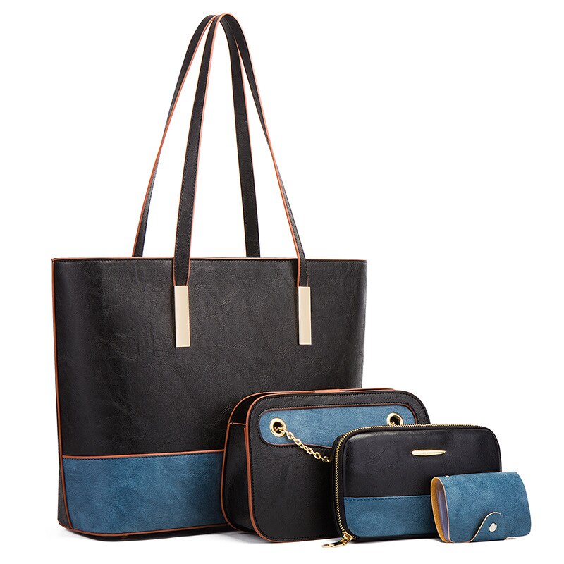 Fashion Pu Leather Women Handbags High Quality Ladies 4 Pieces Set Shoulder Messenger Bags Designer Female Tote Crossbody Bag