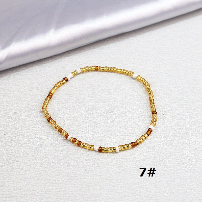 Color Rice Beads Ankle Bracelet Bohemian Mixed Irregular Beads anklets for Women Leg Bracelet Beach seaside Foot Fashion Jewelry