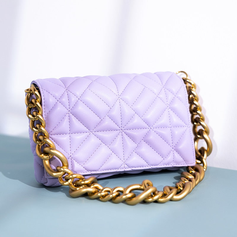Branded Women's Shoulder Bags 2020 Thick Chain Quilted Shoulder Purses And Handbag Women Clutch Bags Ladies Hand Bag