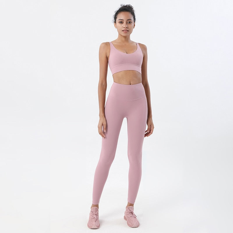 SOISOU 2022 New 2 Piece/set Tracksuits Women's Yoga Set Sports Suit Women Lounge Wear Crop Tops Sexy Women Leggings 14 colors