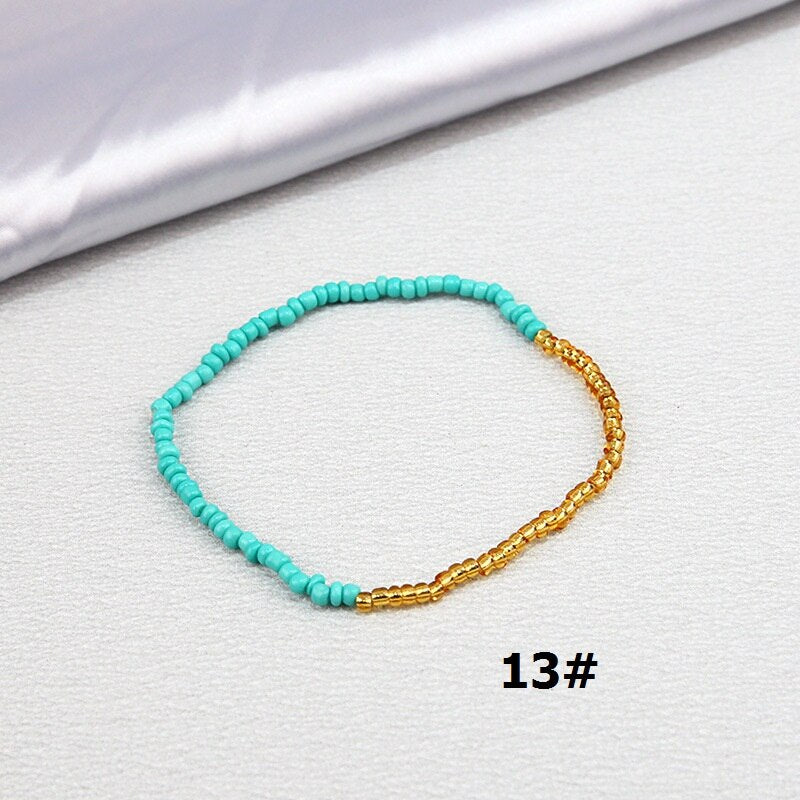 Color Rice Beads Ankle Bracelet Bohemian Mixed Irregular Beads anklets for Women Leg Bracelet Beach seaside Foot Fashion Jewelry