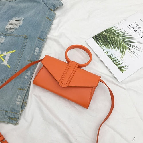 Diagonal Bag Hand Bag Women's 2021 Fashion Simple Designer Handbag Woman Luxury Pu Leather Solid Color Clutch Ladies